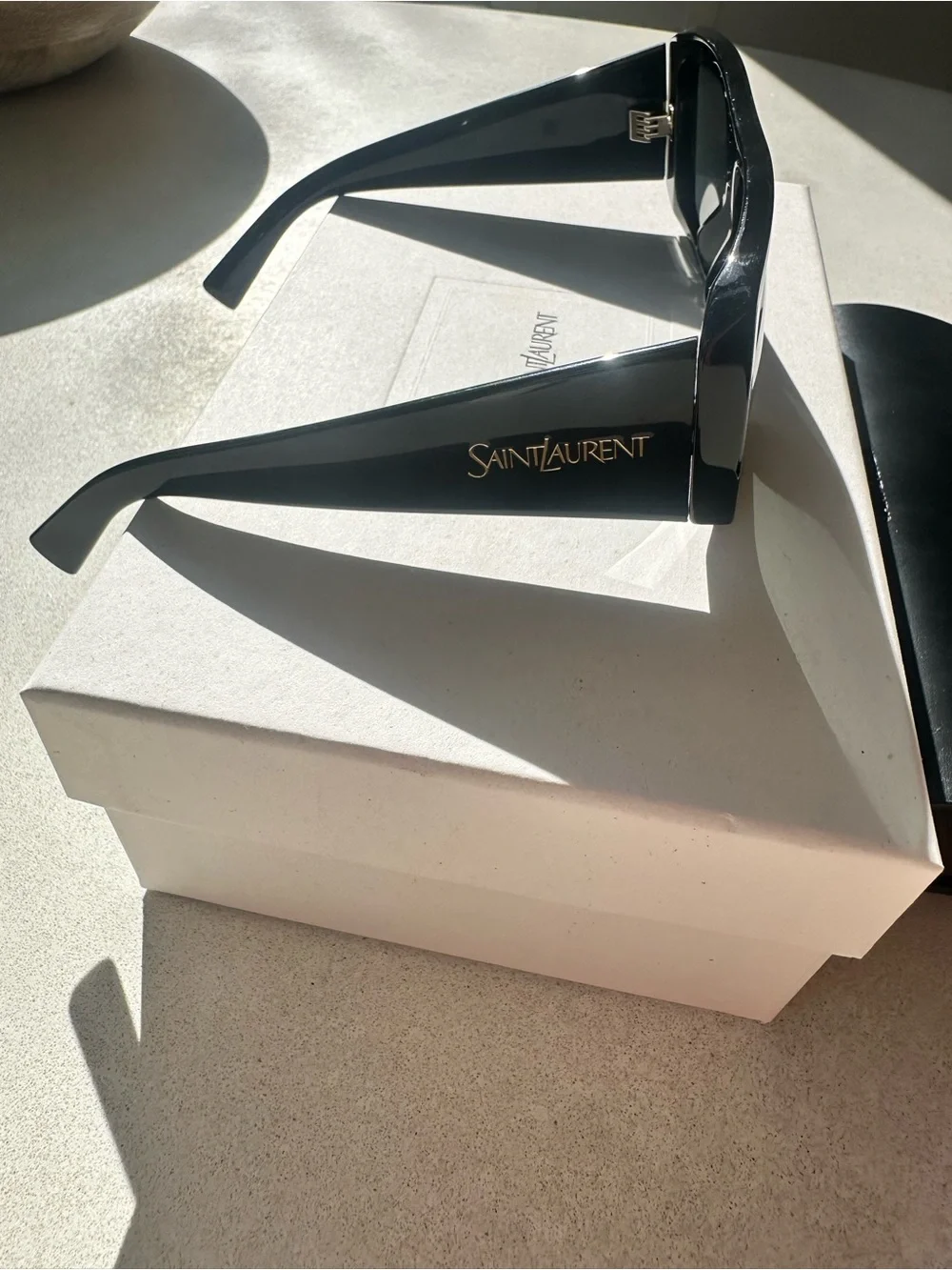 Saint Laurent Black Rectangular 56mm Visor Sunglasses